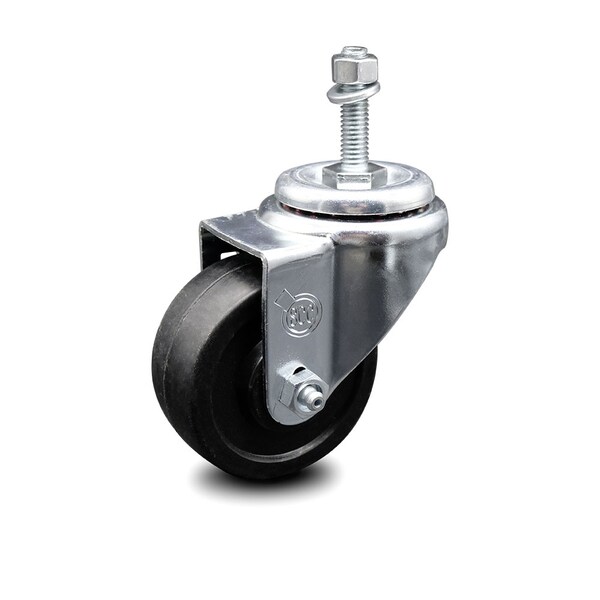 Service Caster 3 Inch Soft Rubber Wheel Swivel 10mm Threaded Stem Caster SCC-TS20S314-SRS-M1015 - main
